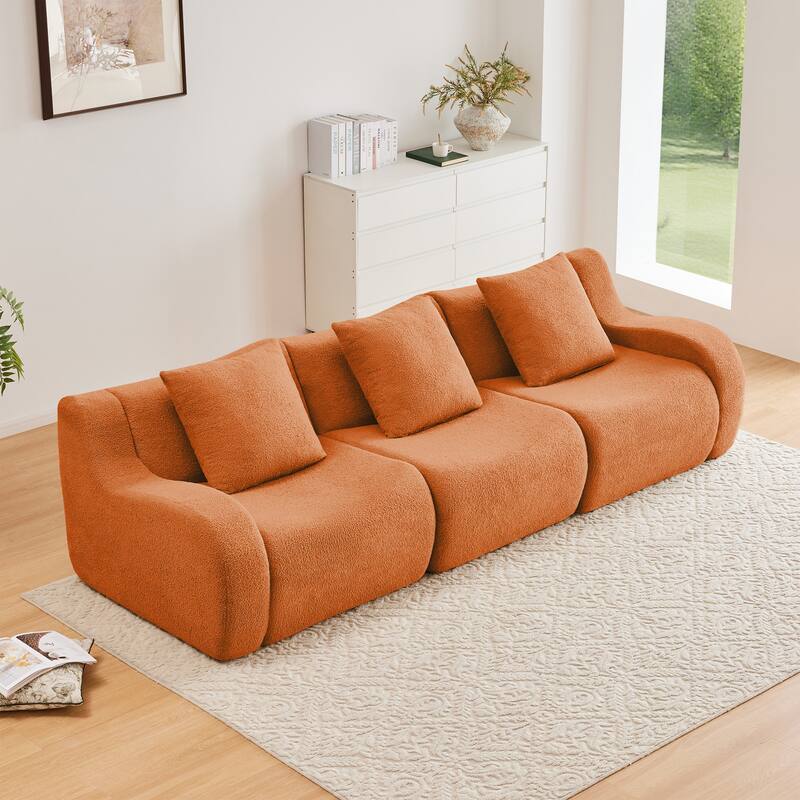 GDF Studio - Fairford 3-Seat Modular Sofa With Curved Armrests & Non-Slip Base
