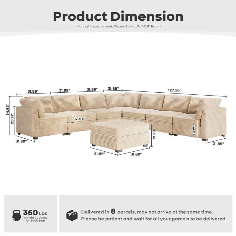 OVIOS Modern Minimalist L-Shaped Sofa​