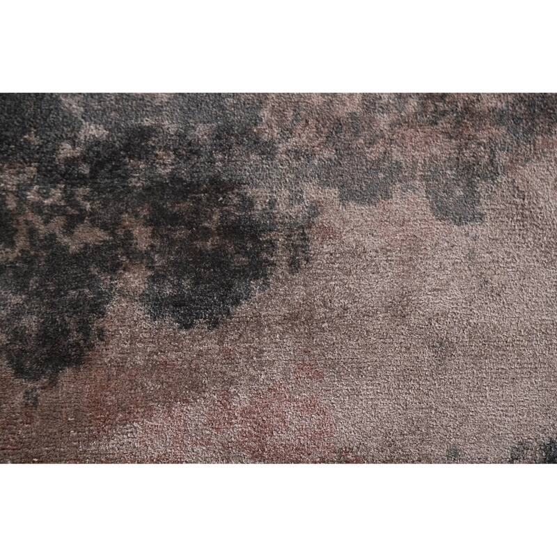 All-Over Abstract Indian Modern Rug Hand-Knotted Wool Carpet - 4'10"x 6'11"