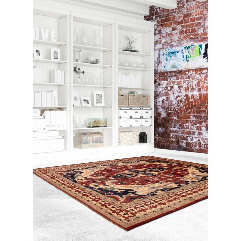 ECARPETGALLERY Hand-knotted Finest Kargahi Red Wool Rug - 10'2 x 13'1