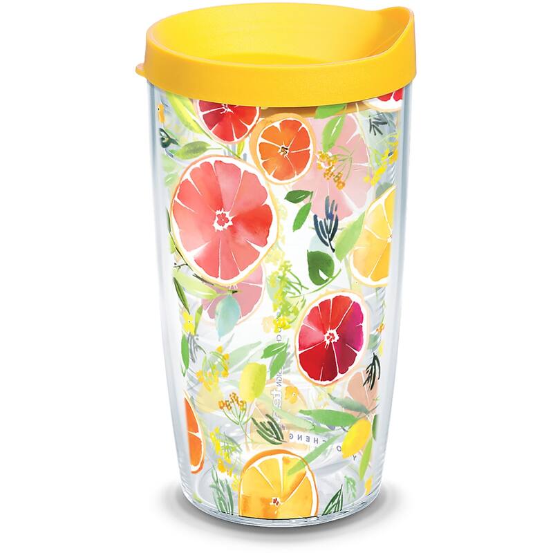 Tervis Yao Cheng Citrus Made in USA Double Walled Insulated Tumbler Travel 16oz, Classic