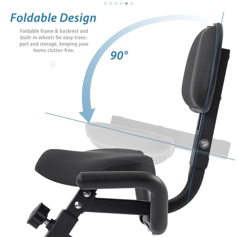 Upright Folding Exercise X-Bike with 16-Level Adjustable Resistance