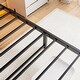 preview thumbnail 10 of 8, Queen Size Platform Bed Frame with USB Charging, LED Lights, Strong Steel Slats, No Box Spring Needed, Noise-Free, Brown