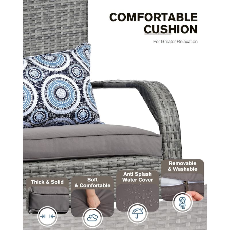 Outdoor Wicker Rocking Chair, Rattan Recliner