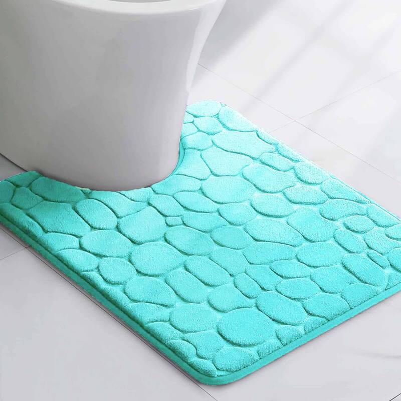 Memory Foam Contour Bath Mat Pebble Design 18x20