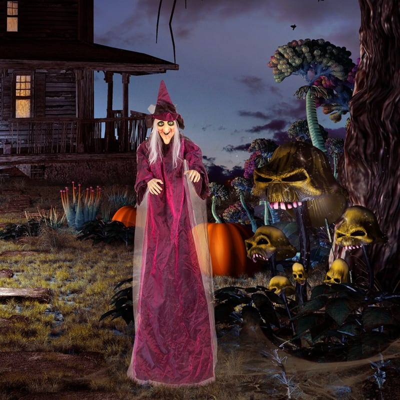 71in Life Size Hanging Witch Talking Halloween Everyday Decoration