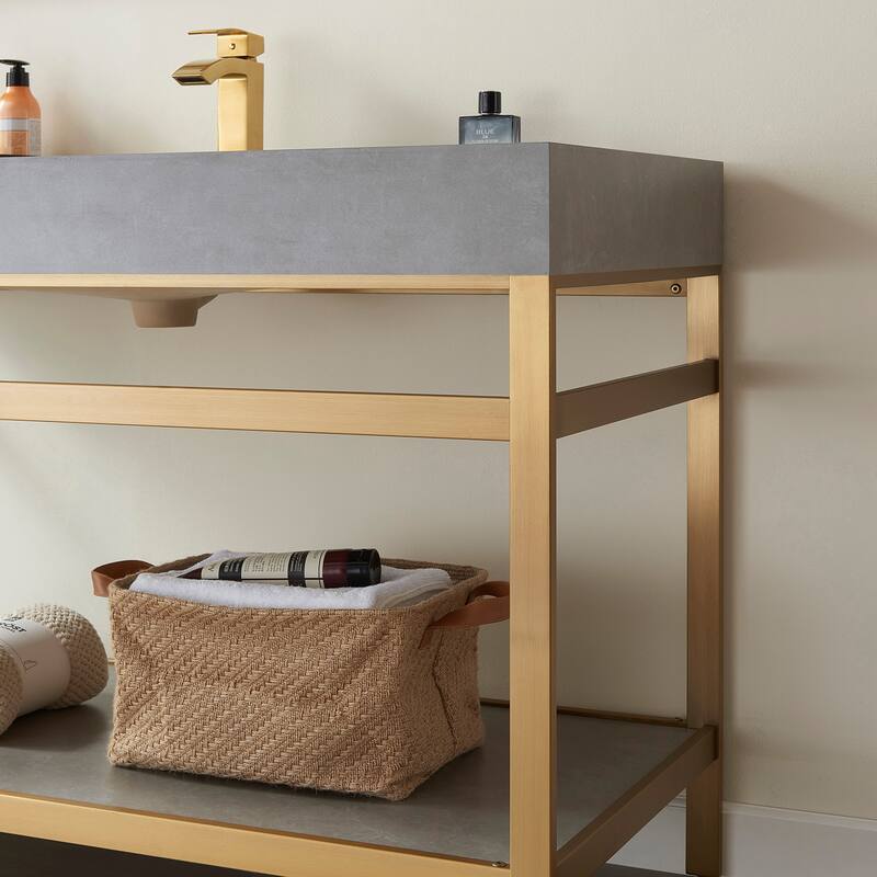 Funes 48" Single Vanity, Metal Support with Stone Top without Mirror - 48''x22''