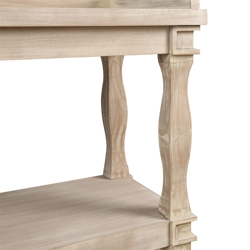 3-Tier Console Table Open Storage Spaces and Effect Support Legs