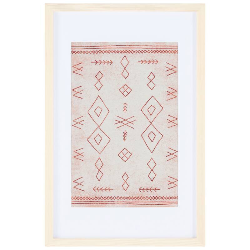 SAFAVIEH Alzira 23-inch Rust/Beige Framed Textile Wall Art