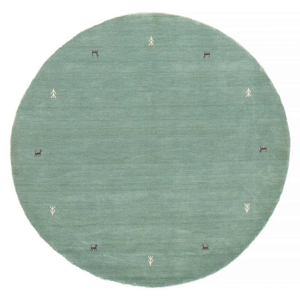 Kashkuli Gabbeh Blue Rug 4'11" x 4'11" - 4'11 x 4'11