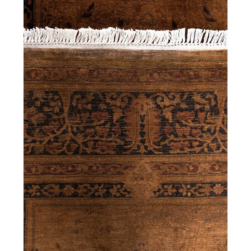 Overdyed One-of-a-Kind Hand-Knotted Octagon Area Rug - Brown - 7' 1" x 7' 1"