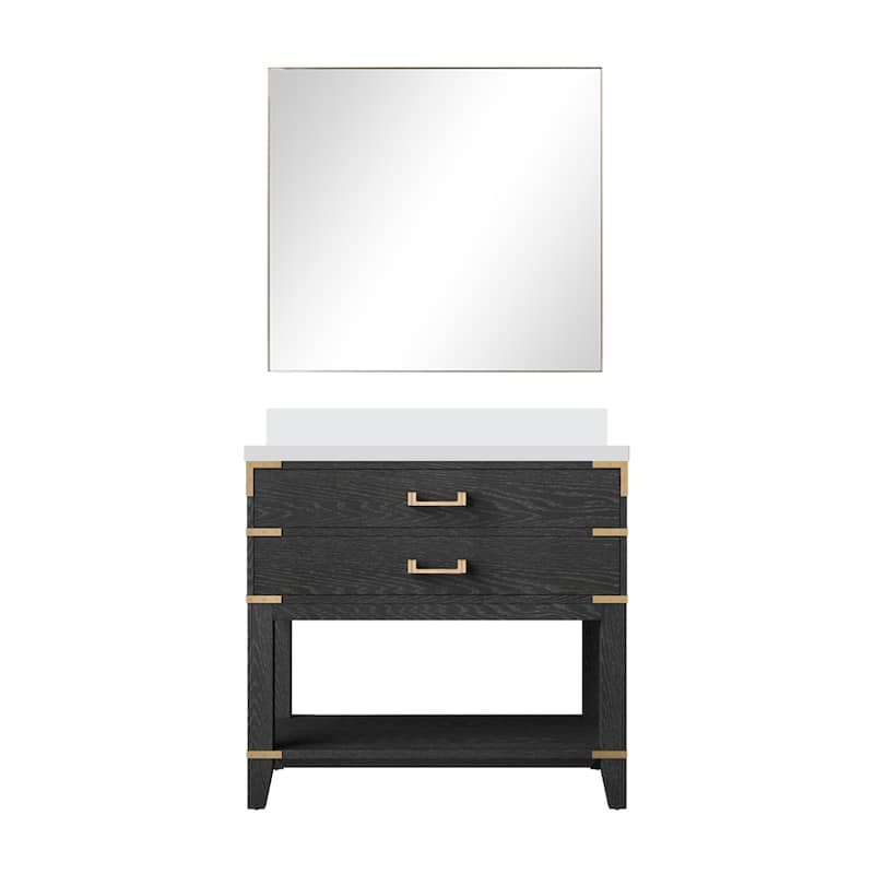 Norwalk Bath Vanity with Cultured Marble Top, Sink and Mirror