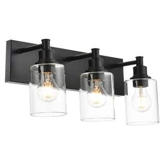 Dimmable Black Vanity Light with Clear Glass Shade