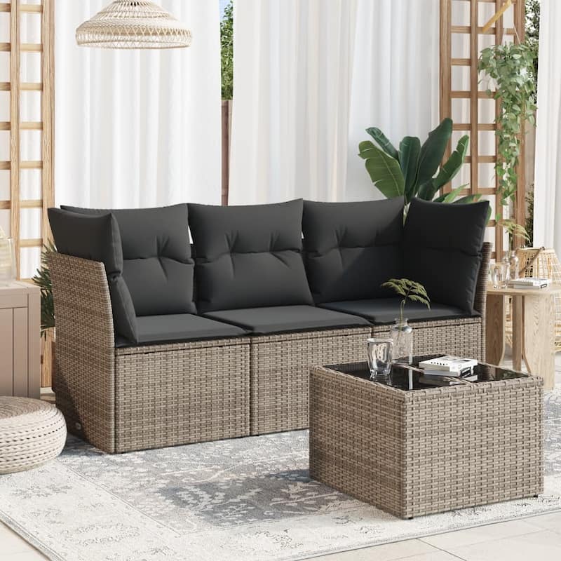 vidaXL Garden Sofa Set Grey PE rattan Medium Modular Garden Sofa Set - 21.7 x 21.7 x 14.6