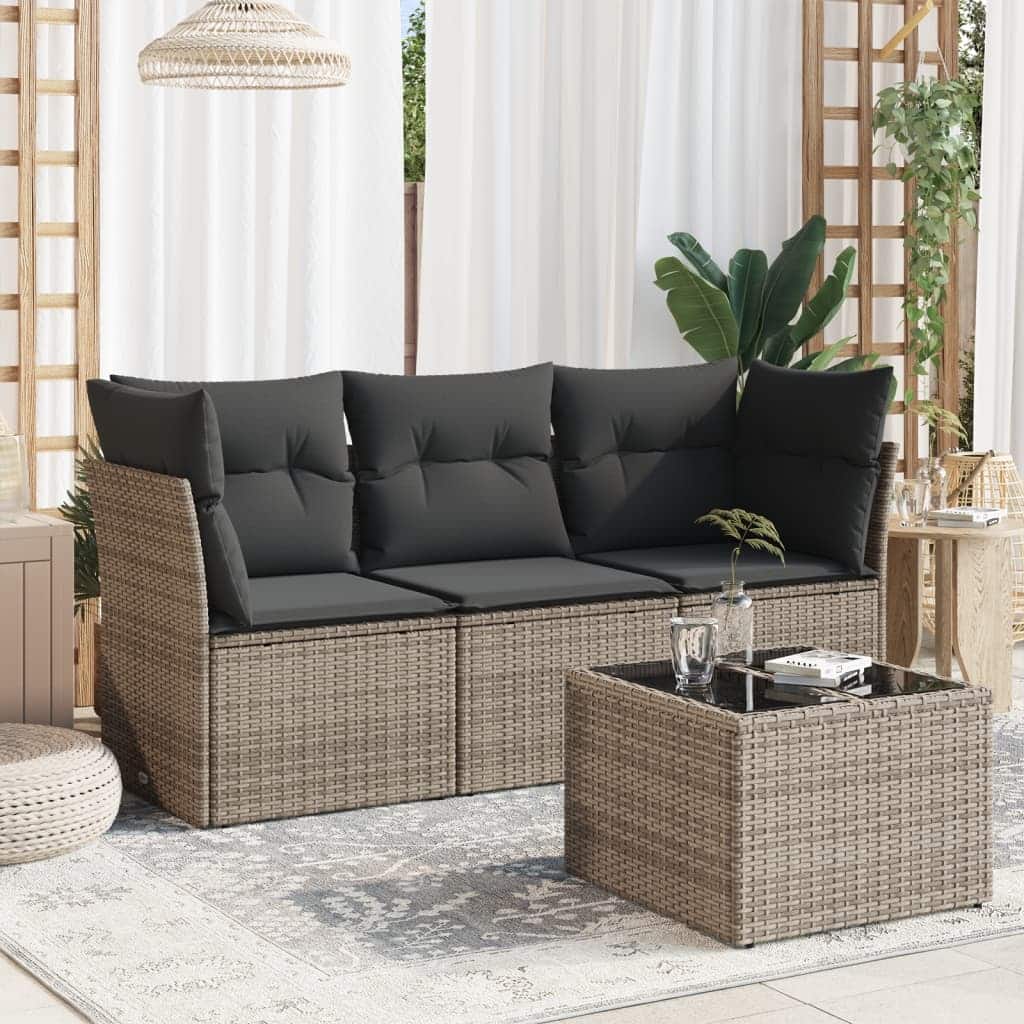 vidaXL Garden Sofa Set Grey PE rattan Medium Modular Garden Sofa Set - 21.7 x 21.7 x 14.6