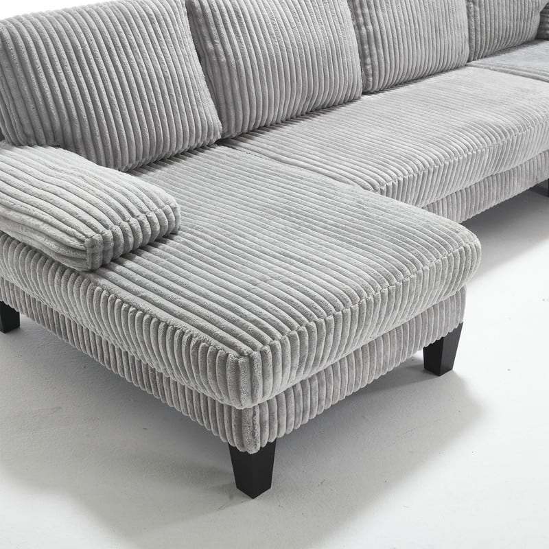 4-Seat U-Shaped Sectional Sofa with Double Chaise