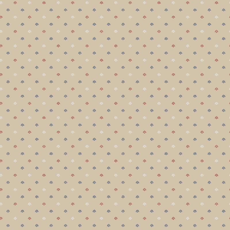Galerie Wallcoverings Miniatures 3 Mini Floral Motif Design Vinyl on Non-woven Matte Wallpaper Roll - 33-feet long x 21-inches wide - Red/White/Blue/Beige