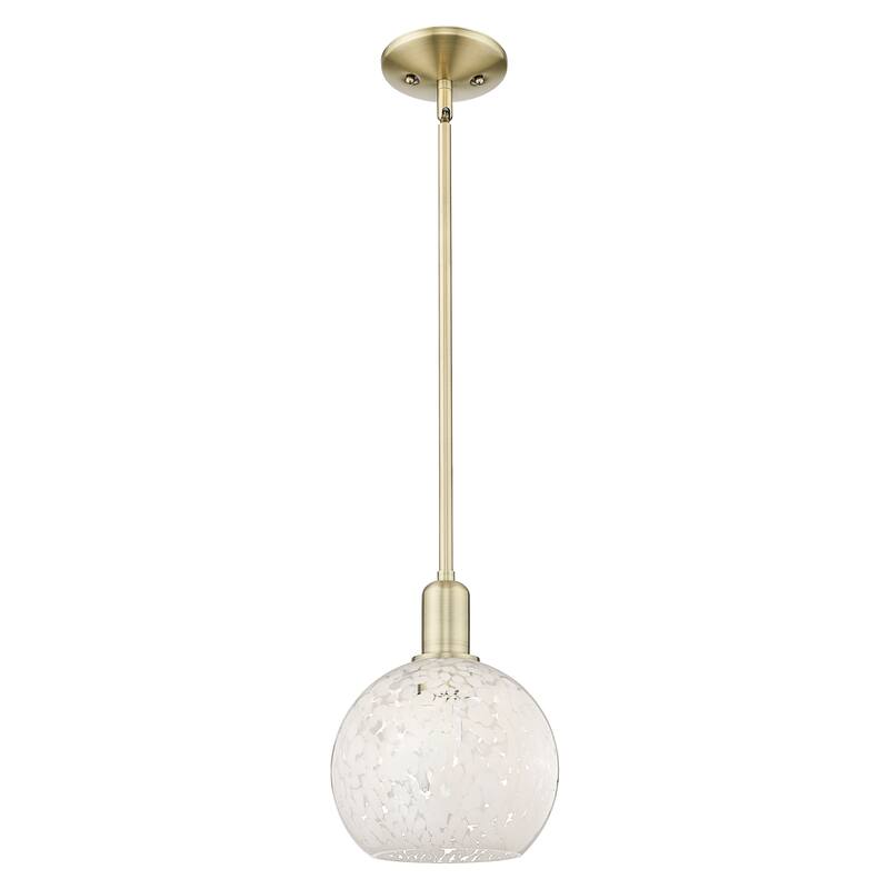 Innovations Lighting Endless Possibilities Arcadia - White Mouchette - 1 Light 8" Stem Hung Mini Pendant