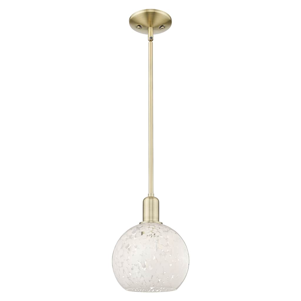 Innovations Lighting Endless Possibilities Arcadia - White Mouchette - 1 Light 8" Stem Hung Mini Pendant