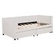 preview thumbnail 30 of 31, Twin Size Upholstered Daybed with Stripe Headboard and 2 Storage Drawers, Velvet Daybed Sofa Bed for Teens Bedroom