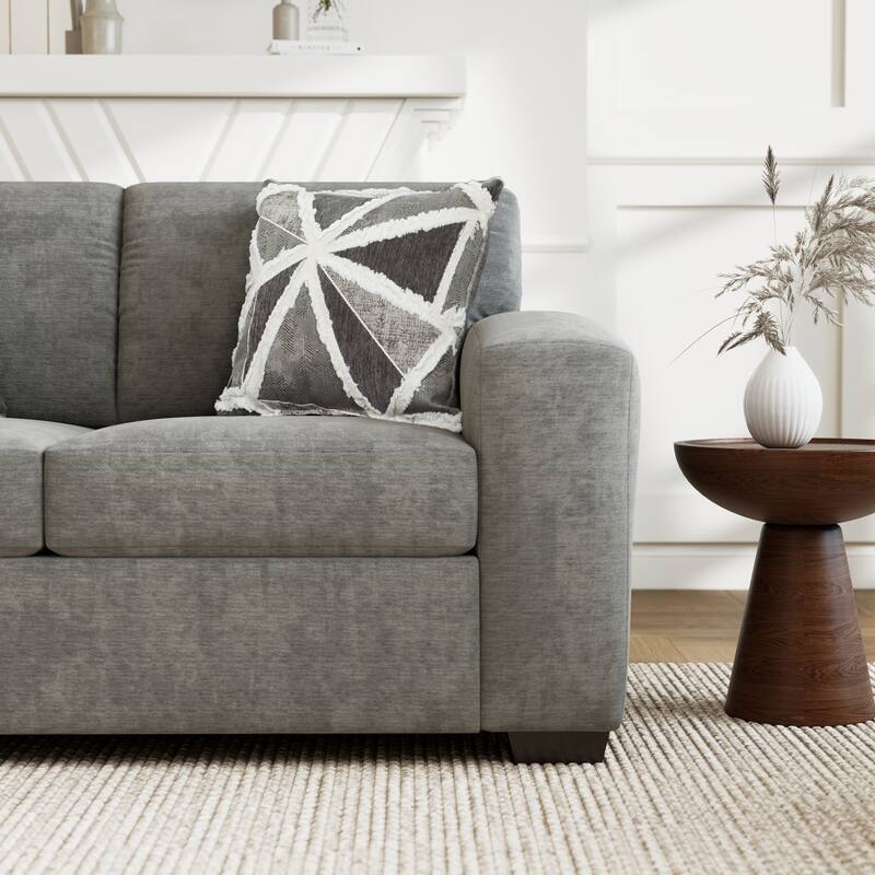 Roundhill Furniture Arden Living Room Chenille Upholstered Loveseat, Posh Gray - N/A