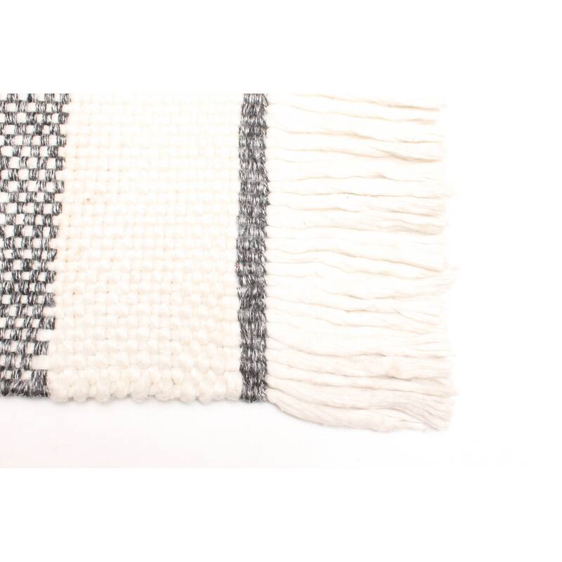 ECARPETGALLERY Braid weave Sienna Dark Grey Wool Rug - 5'1 x 7'7