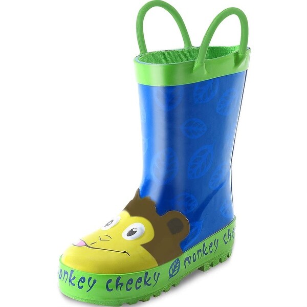Shop Kushyshoo Kids Boy Rain Boots, Waterproof Printed -3296