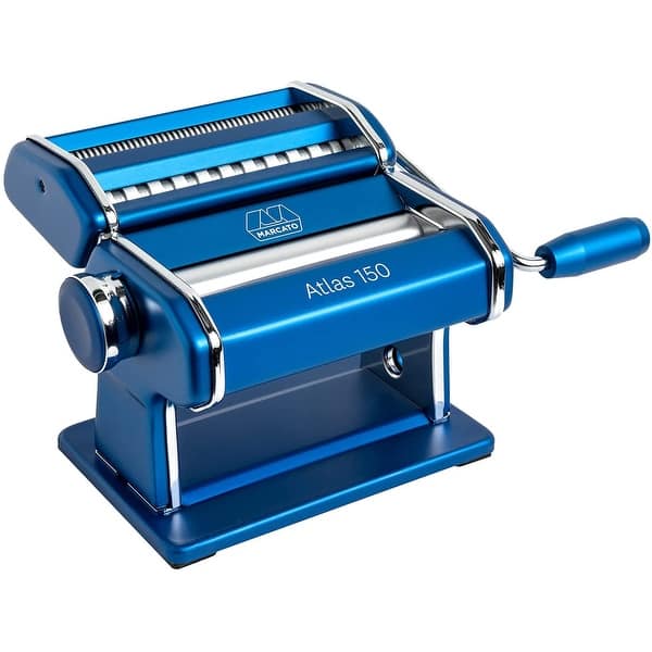Marcato Atlas Hand Crank Pasta Machine Blue w/ Pasta Cutter Overstock