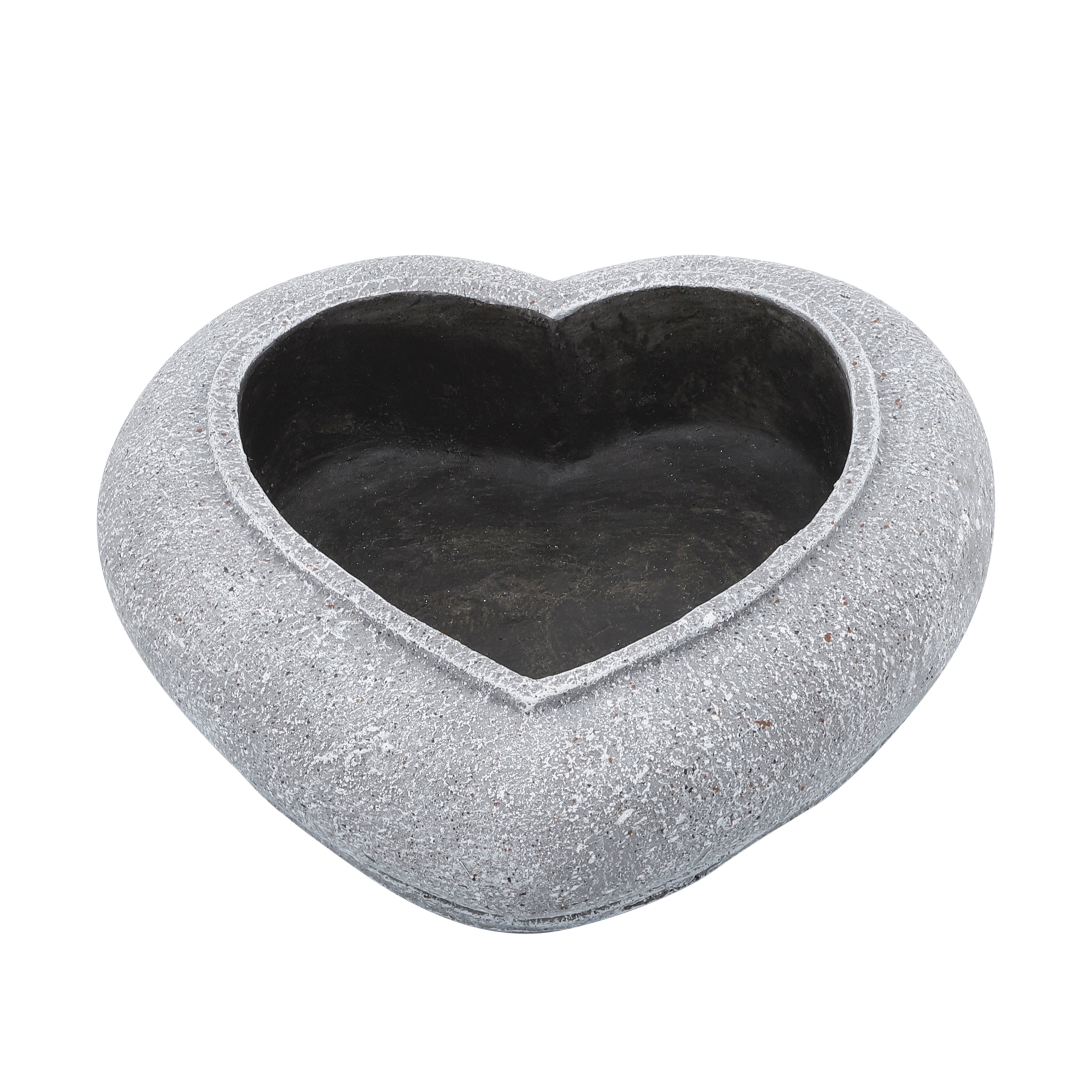 6 X 12 inch Traditional Heart-Shaped Resin Bird Feeder grey 