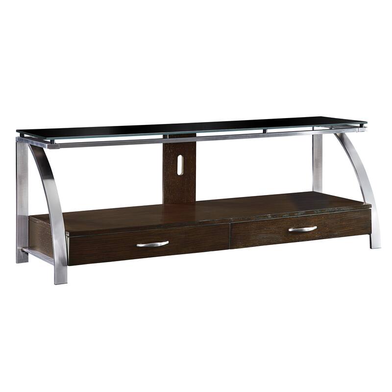 Freemont & Park Division TV Stand - Espresso/Chrome Metal