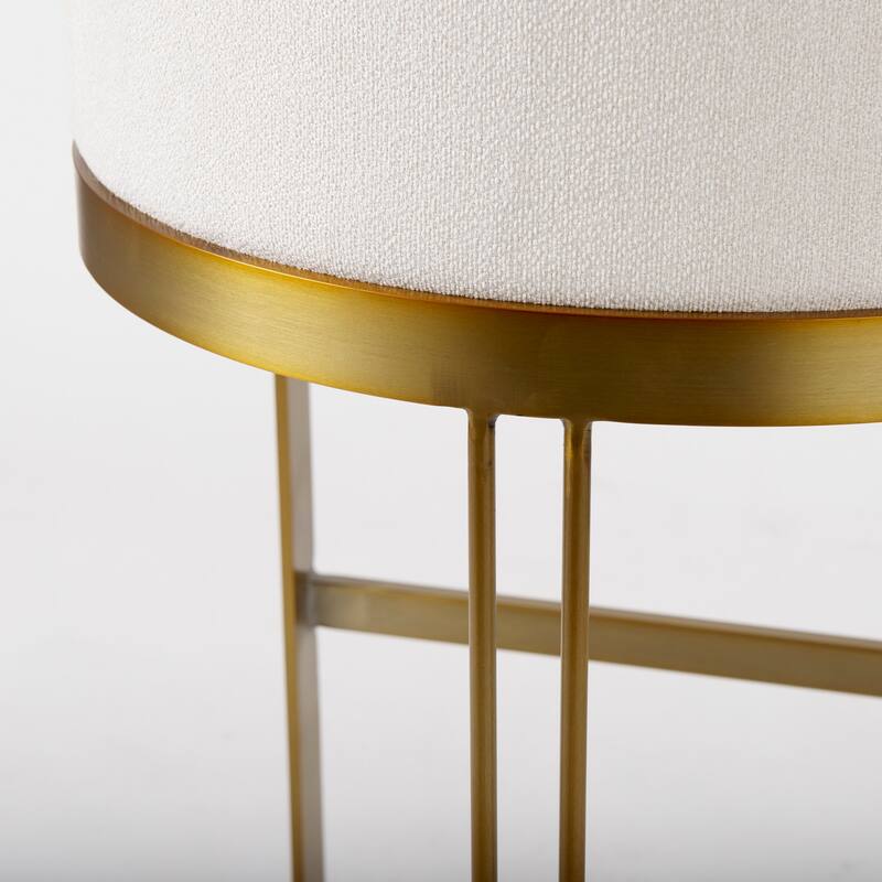 Hollyfield Cream Fabric Seat with Gold Metal Frame Counter Stool