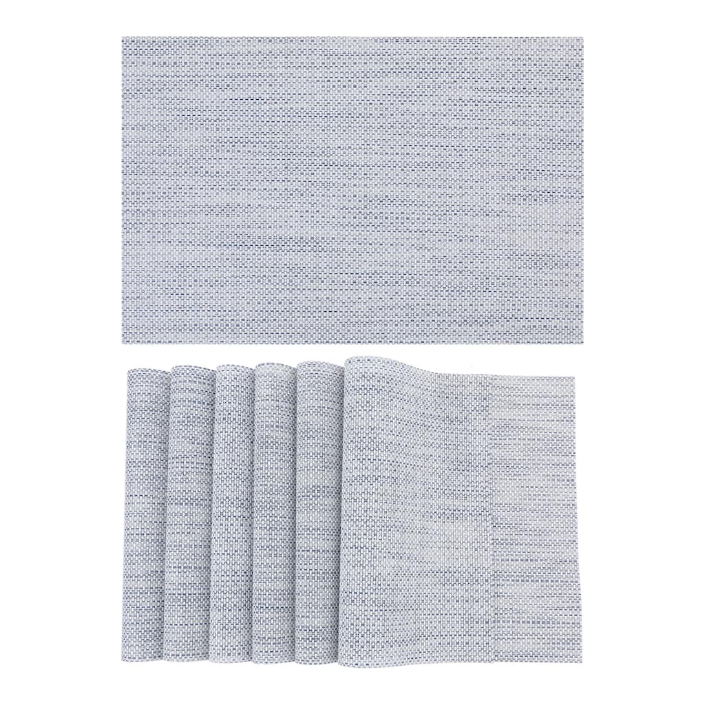 Placemats Set of 6 PVC Solid Placemats for Dining Table Decor Indoor Outdoor Kitchen Table Mat - 18*12in