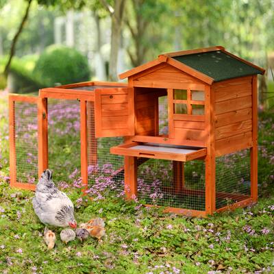 Natural Wood House Small Animals House Hutch,Orange