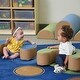 preview thumbnail 6 of 6, Children's Factory Woodland Sit Me Up Foam Seat Lounger for Newborns, Blue/Tan - 1.60