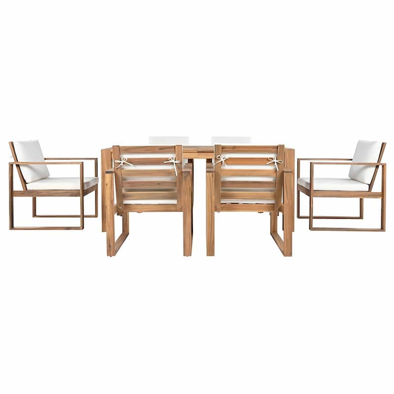 7-Piece Patio Dining Set for 6 - Outdoor Table and Chairs with Umbrella Hole