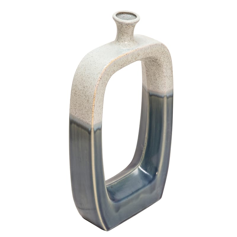 Sagebrook Home Modern Coastal Cut Out Ceramic Bud Vase