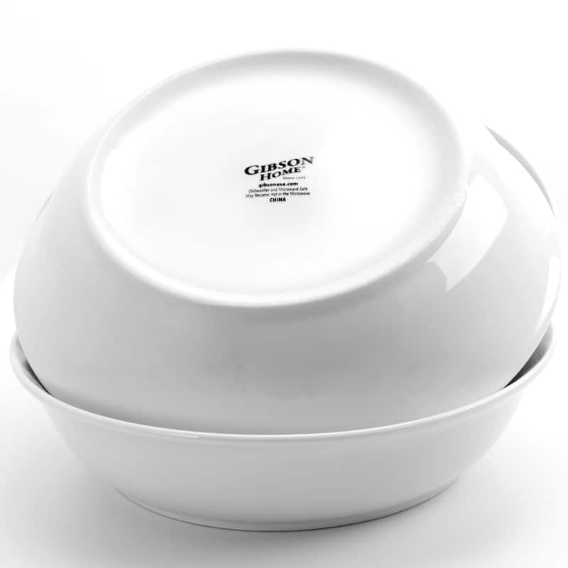 4 Piece 8.75 Inch Stoneware Large Pasta Bowls in White