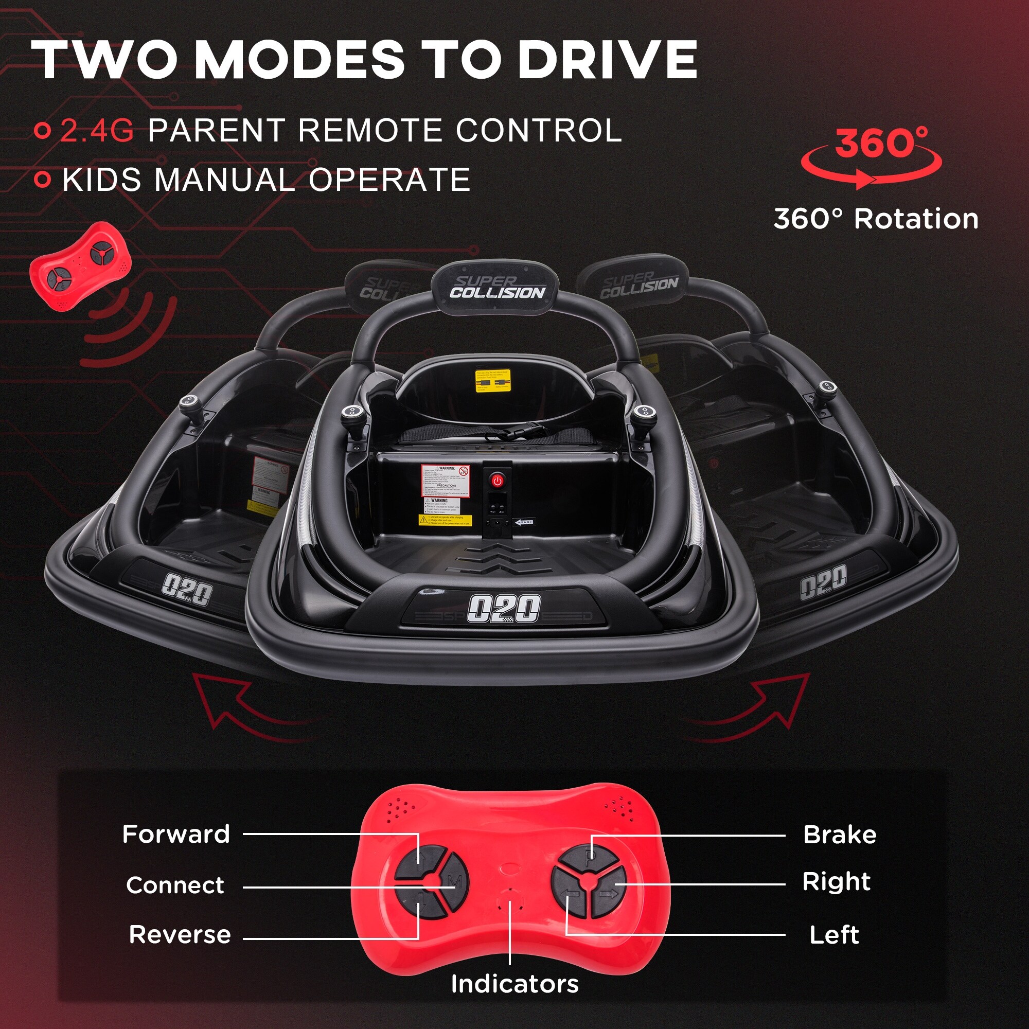 360-Degree 12V Electric Ride-On Toy - Exciting Adventures