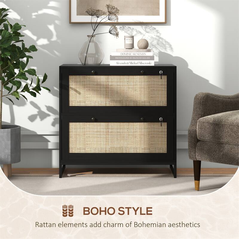 Modern Black Filing Cabinet with Lockable Drawers and Tabletop Storage and Adjustable File Bar