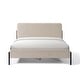 preview thumbnail 3 of 18, Cream Corduroy Queen Upholstered Bed With Metal Leg