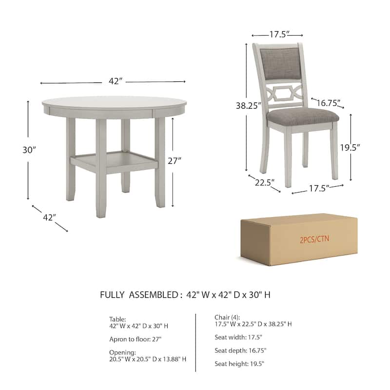 Signature Design by Ashley Erinberg White/Gray Dining Table Set (Set of 5)