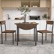 Modern Minimalist 3-Piece Drop Leaf Round Dining Table Set with 2