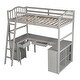 preview thumbnail 6 of 16, Twin Loft Bed with Desk, Drawers & Shelves