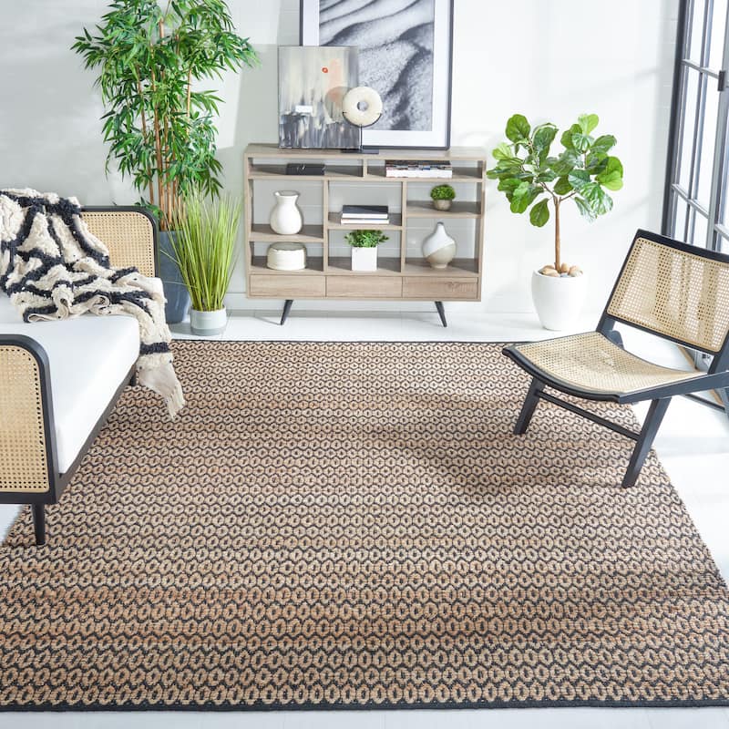 SAFAVIEH Handmade Natural Fiber Unnur Rug - 9' x 12' - Natural/Black