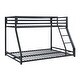 preview thumbnail 2 of 3, Ovi 78 Inch Twin over Full Bunk Bed, Ground Level Platform Bed, Black