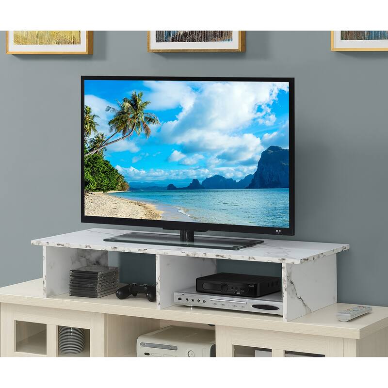 Convenience Concepts Designs2Go TV/Monitor Riser for TVs up to 46 Inches - White Faux Marble