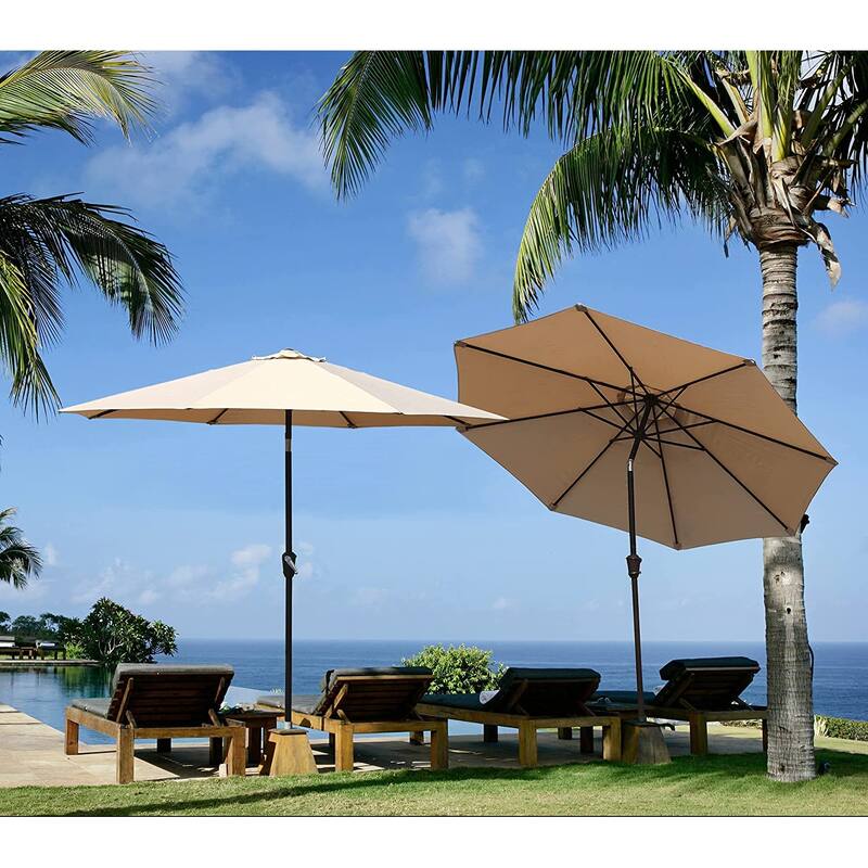 9FT Outdoor Market Patio Umbrella with Push Button Tilt and Crank,Table Umbrella,Swimming Pool Umbrella