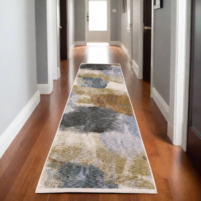 HomeRootsAbstract Modern Runner Area Rug - 92.52' X '26.77' X '0.24