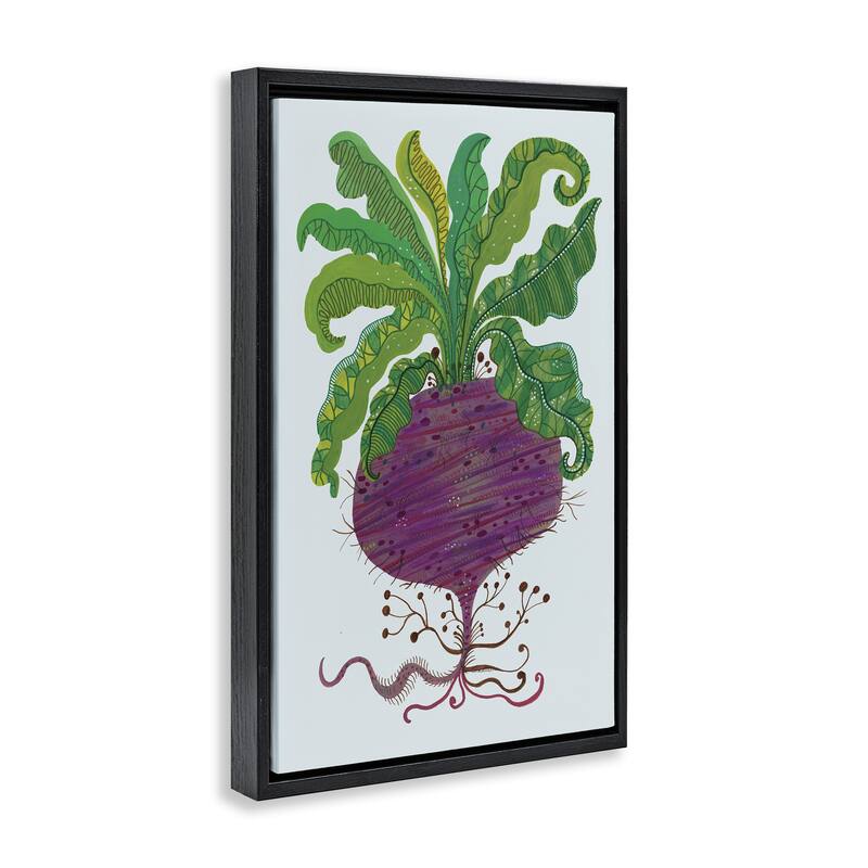 Stupell Stylized Beetroot Vegetable Framed Floater Canvas Wall Art Design By Kay Widdowson