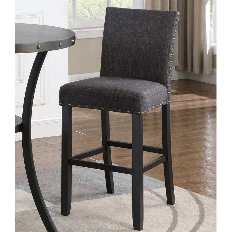 Fabric Bar Stools with Nailhead Trim,Set of 2